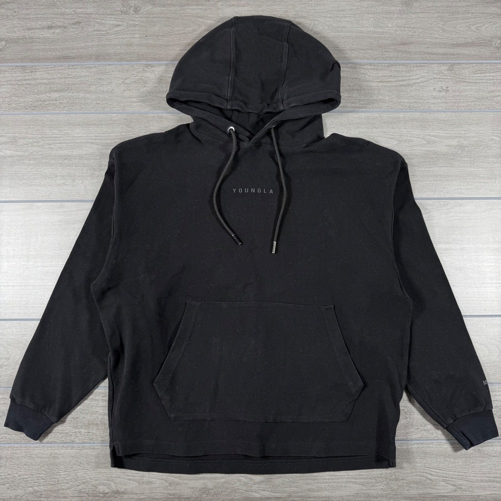YoungLA Black Pullover Hoodie with Subtle Logo